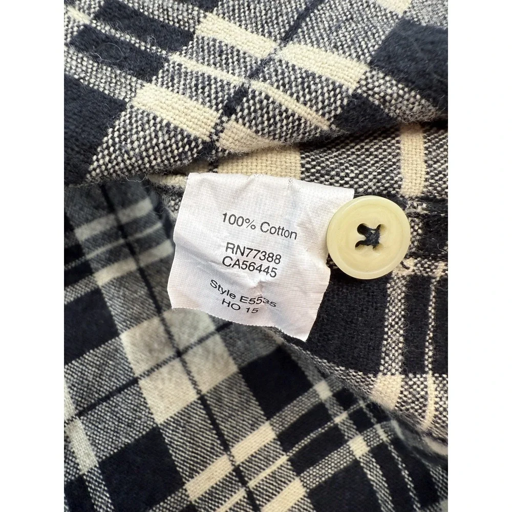 J Crew Shirt Mens Medium Blue White Plaid Flannel Workshirt‎ Button Up Cotton